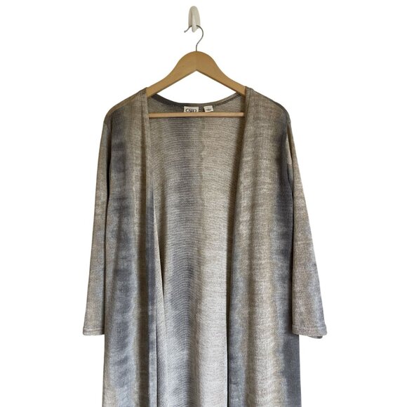 CATO Size Large Tan Ombre Open Cardigan Sweater - Picture 3 of 9